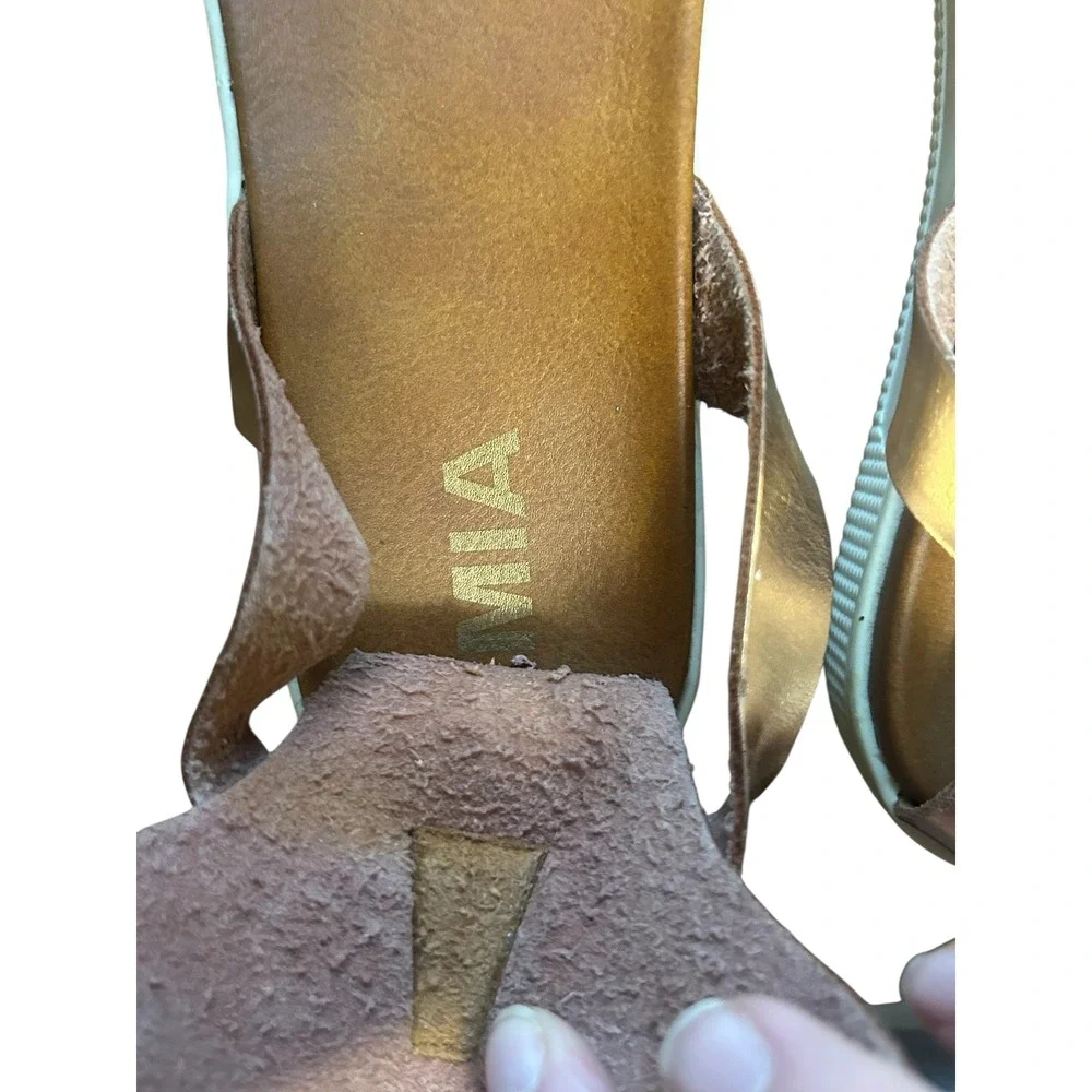 MIA Rose Gold Ankle Strap Platform Sandals‎ Women's Size 11 Summer Casual Chic